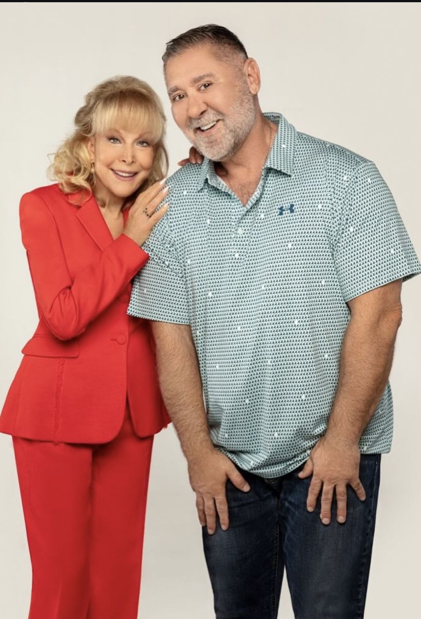 Stephen E. Terrell with Barbara Eden at the campaign photo shoot where her radio spot was also recorded