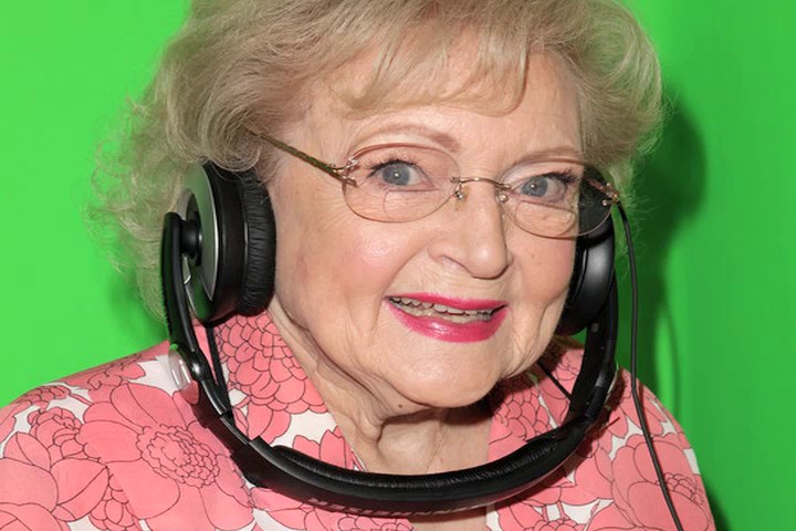 Betty White, from the radio campaign artwork.