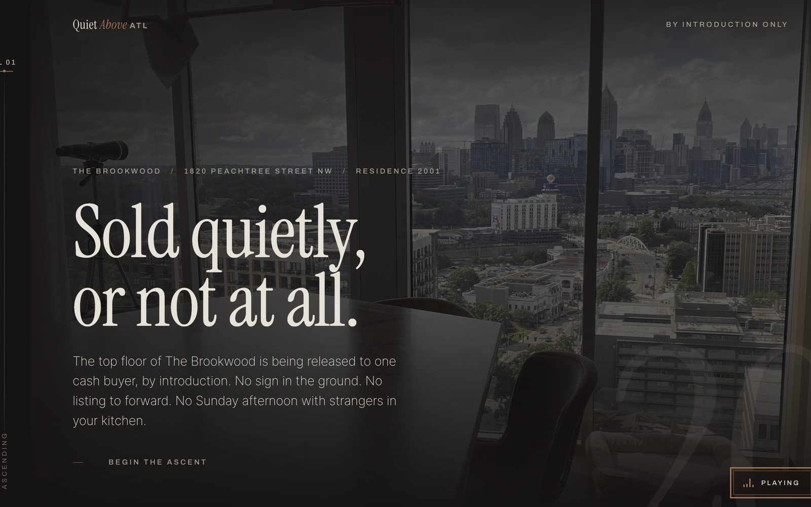 QuietAboveATL.com — the residence hero